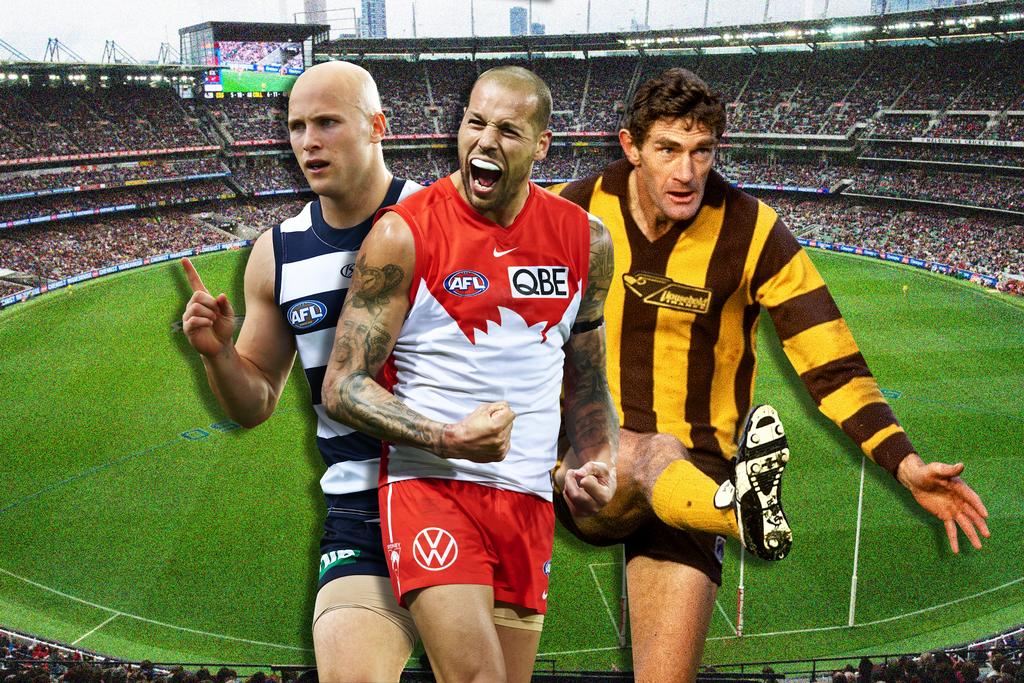 AFL superstars Gary Ablett Jr, Lance Franklin and a Hawks legend at the MCG — icons of Australian sport who built lasting wealth beyond their playing careers.